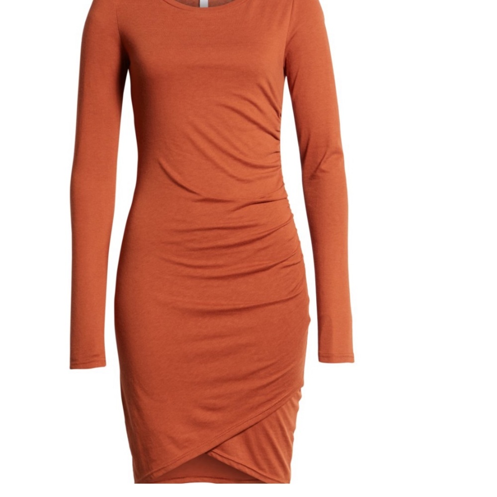 Leith Super stretchy Ruched Long Sleeve Dress